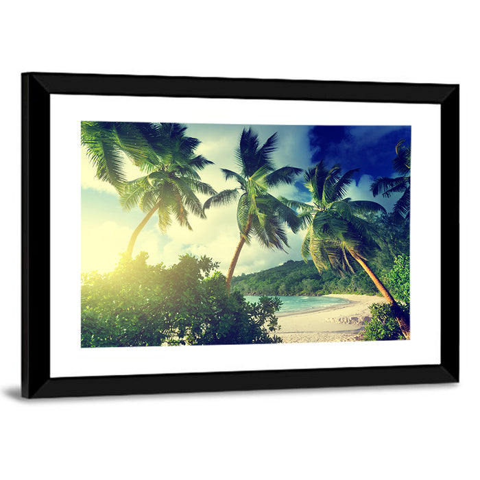 Takamaka Beach Sunset Wall Art as a framed print