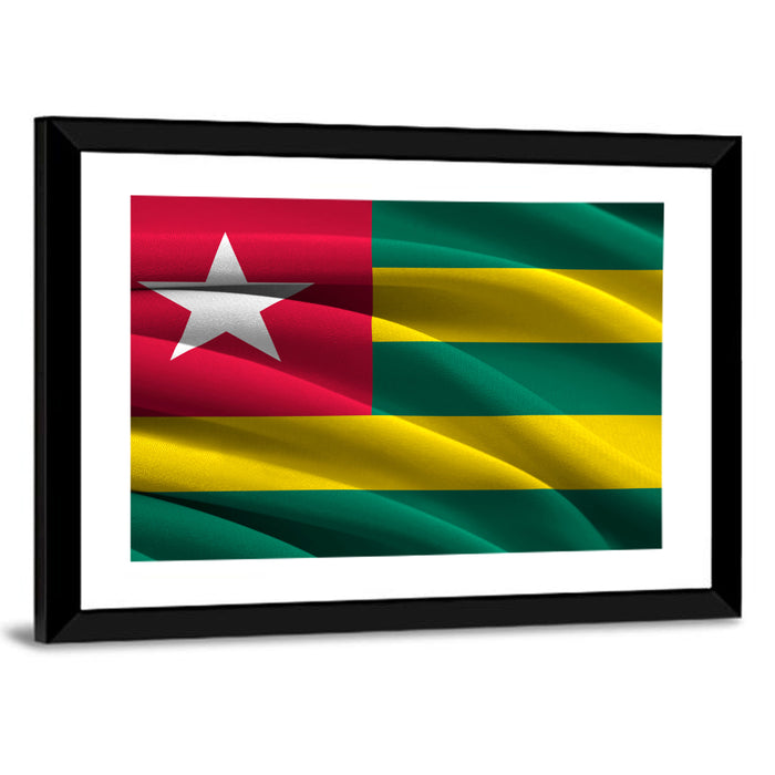 Togolese Flag Wall Art as a framed print