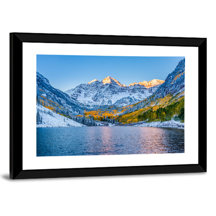 Maroon Bells at Sunrise Wall Art as a framed print