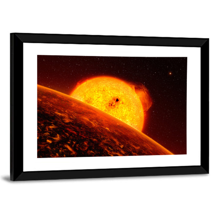 Red Sun from Space Wall Art as a framed print