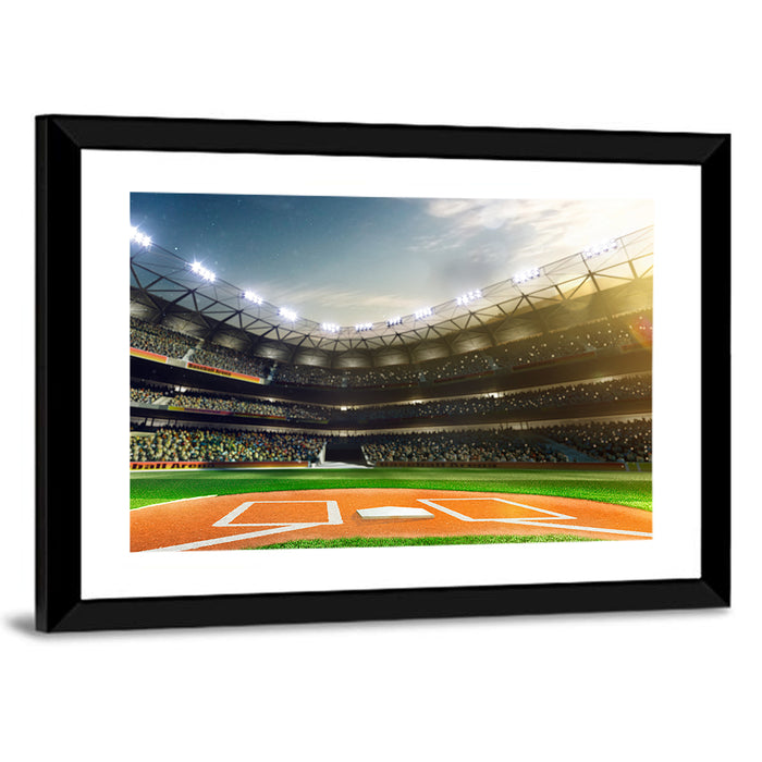 Home Plate at Grand Arena Wall Art as a framed print