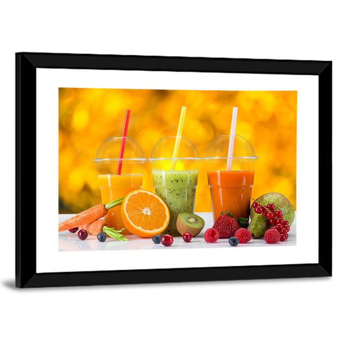 Fresh Juice Trio Wall Art as a framed print