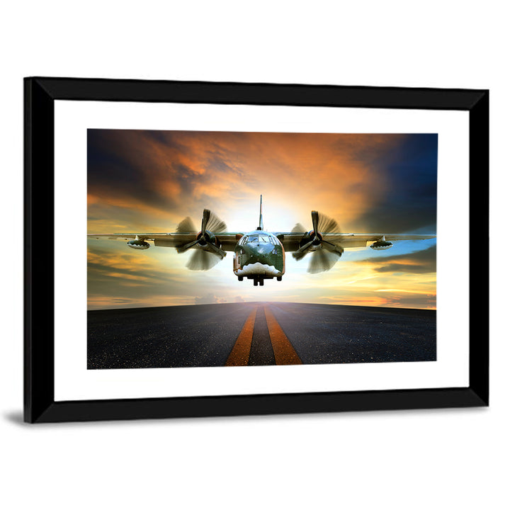 Vintage Military Transport Plane Wall Art