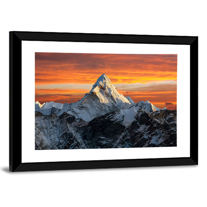 Ama Dablam at Sunset Wall Art as a framed print