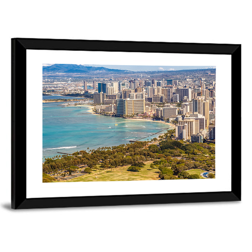 Waikiki Beach & Honolulu Skyline Wall Art