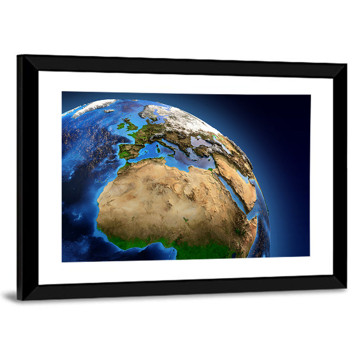 Detailed Earth from Space Wall Art