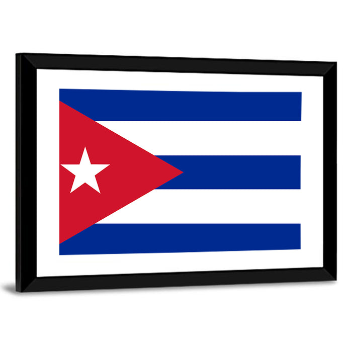 Cuban National Flag Wall Art as a framed print