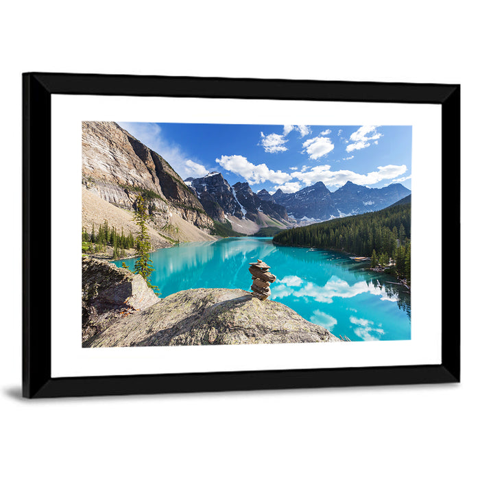 Moraine Lake Reflection Wall Art as a framed print