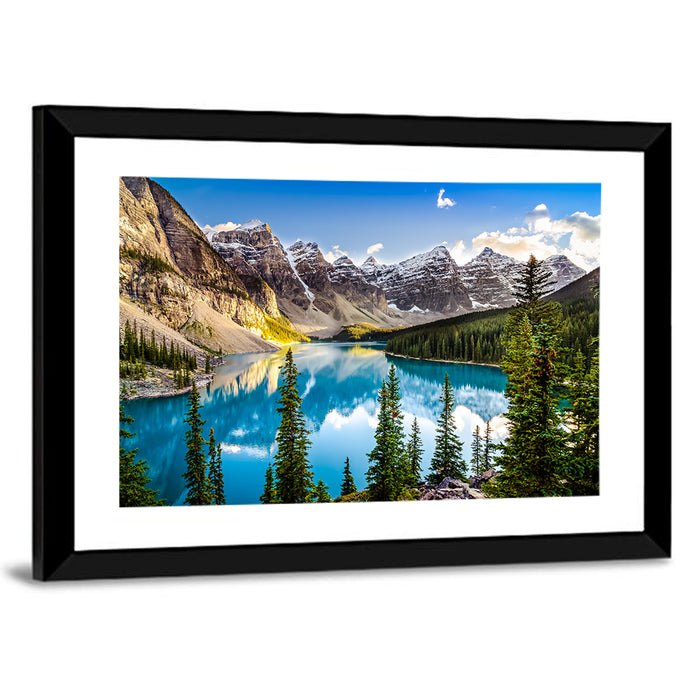 Moraine Lake Reflection Wall Art as a framed print