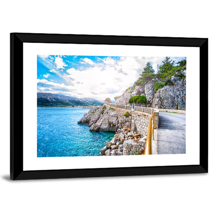 Adriatic Coastal Road Wall Art as a framed print