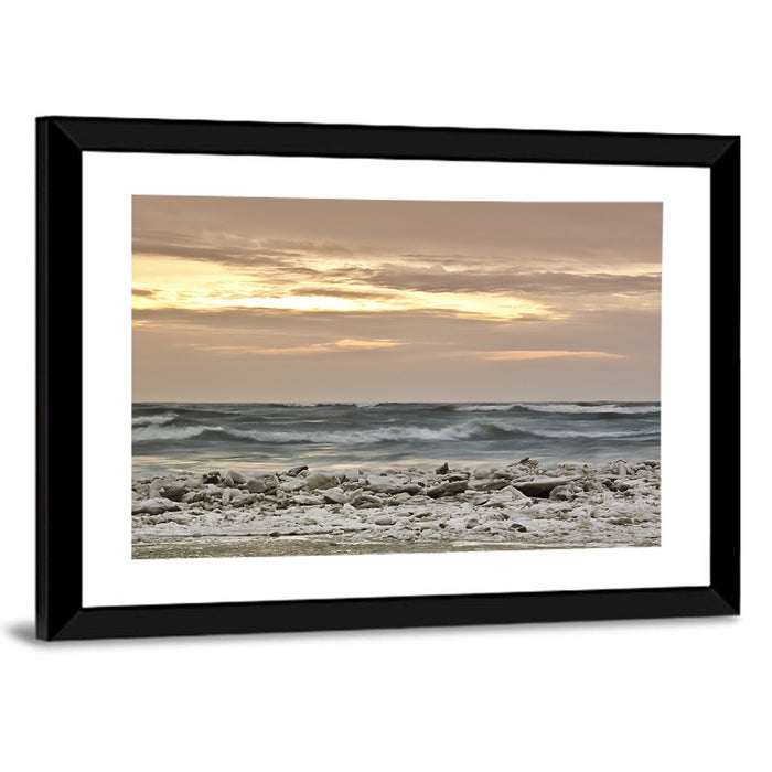 Lake Michigan Sunrise Wall Art as a framed print