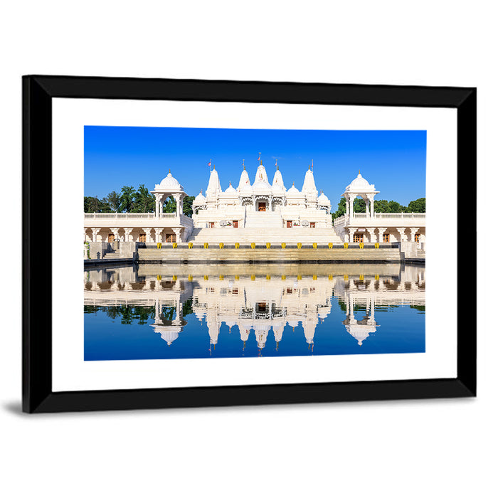 Ornate White Hindu Temple, Atlanta Wall Art as a framed print