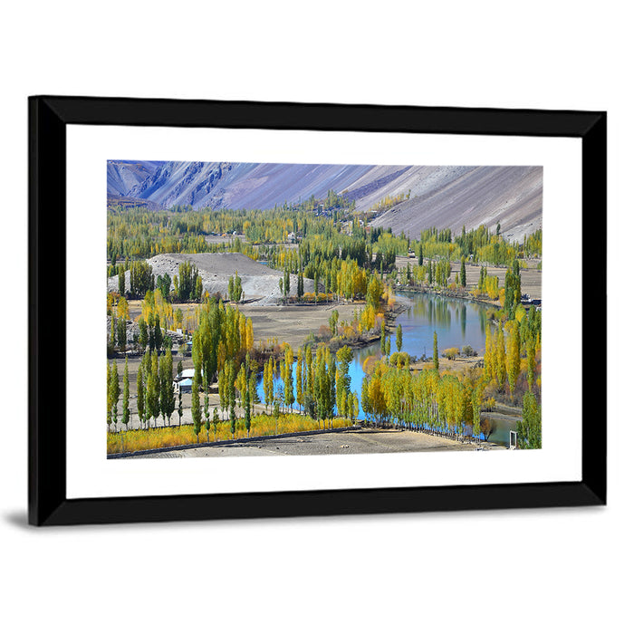 Autumn Valley, Northern Pakistan Wall Art as a framed print