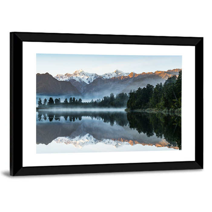 Early Morning Lake Reflection Wall Art as a framed print