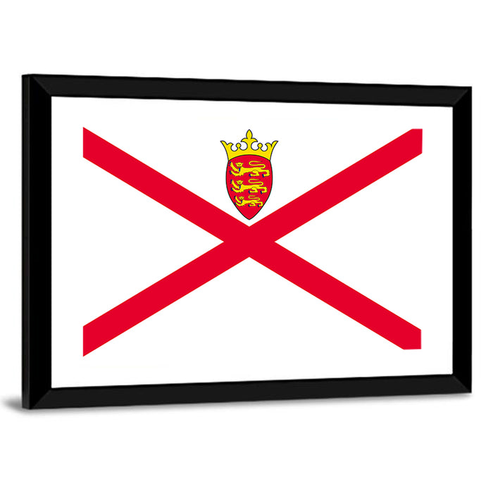 Flag of Jersey Wall Art as a framed print