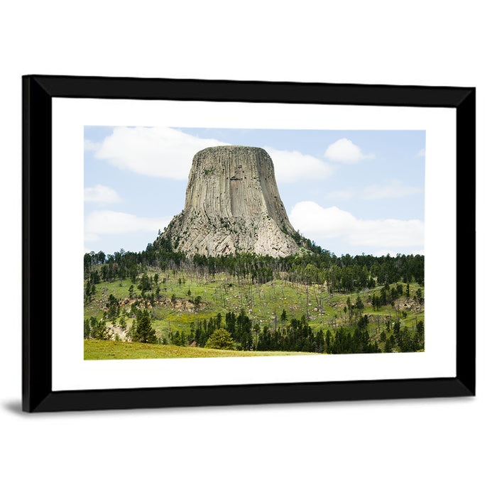 Devils Tower Columnar Monolith Wall Art as a framed print