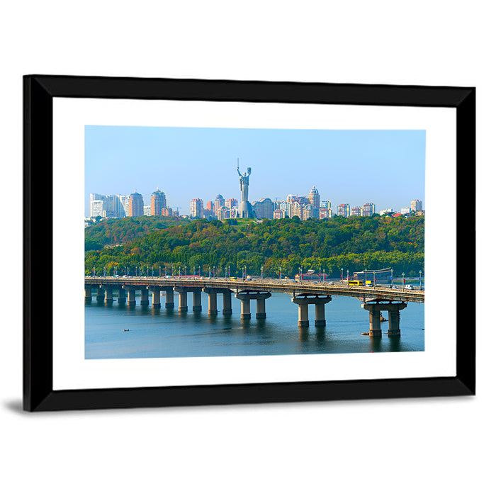 Paton Bridge with Motherland Monument Wall Art as a framed print