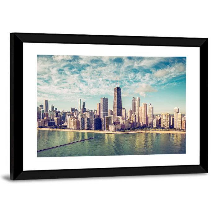 Chicago Skyline Wall Art as a framed print
