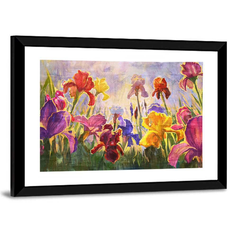 Iris Flowers Illustration Wall Art