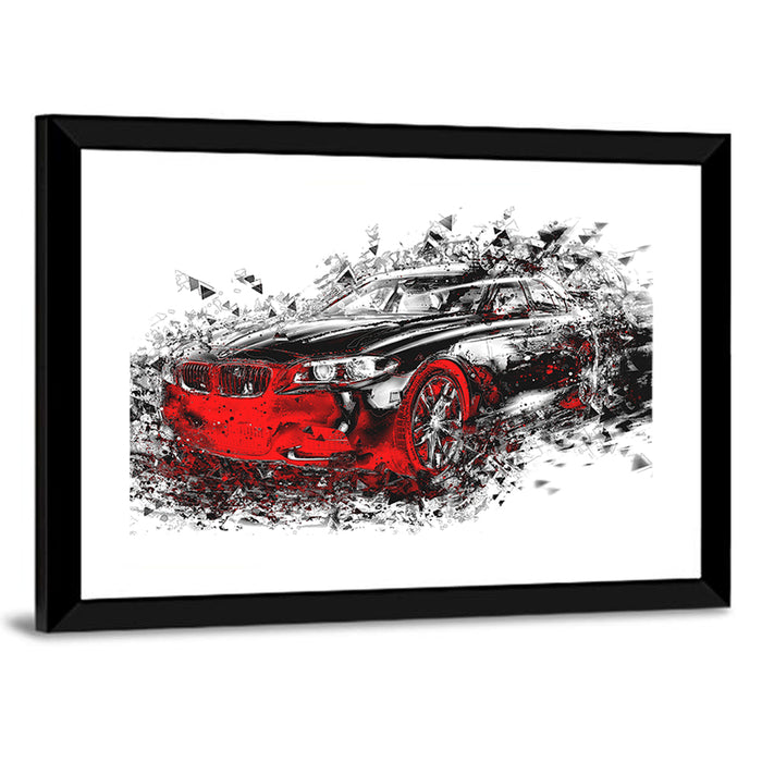 Modern Car Abstract Wall Art as a framed print