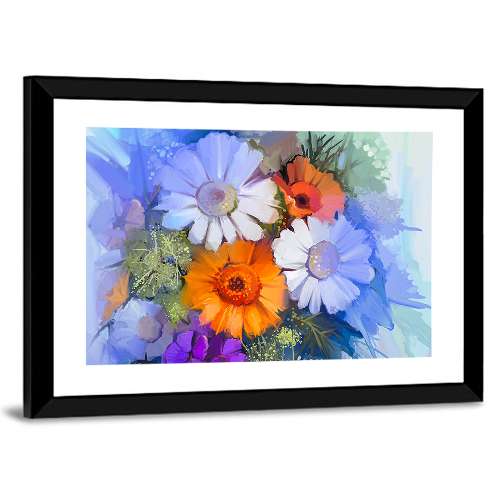 Oil Painted Flowers Wall Art