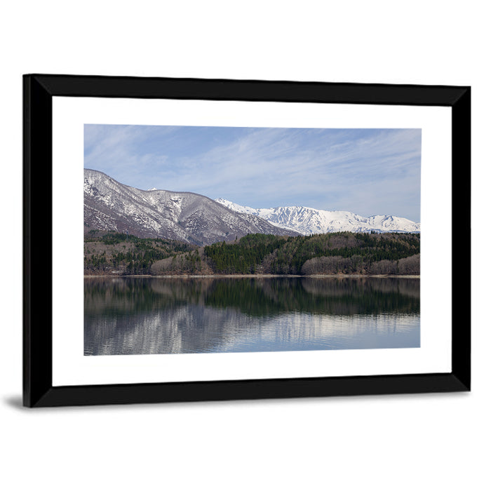 Lake Aoki Mountain Reflection Wall Art as a framed print