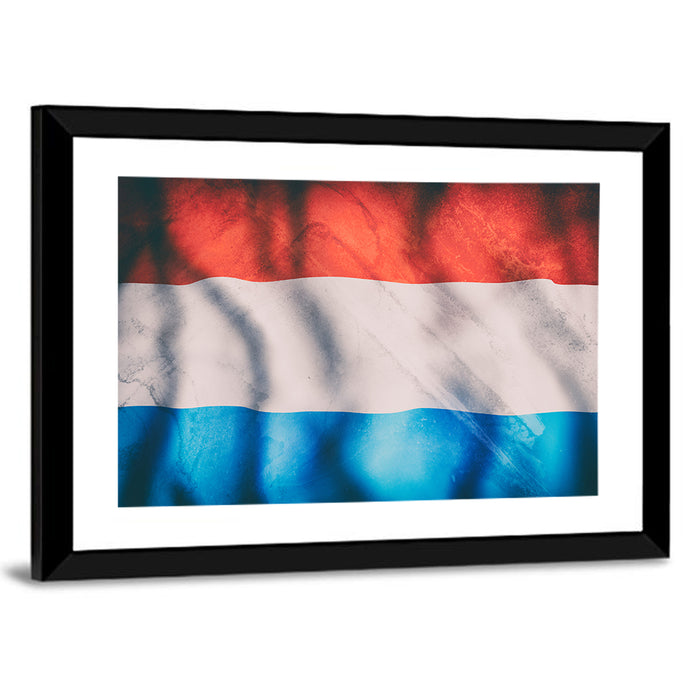 Luxembourg Flag Wall Art as a framed print