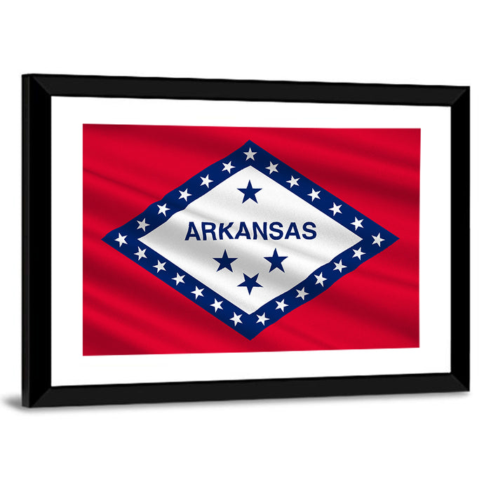 Arkansas State Flag Wall Art as a framed print