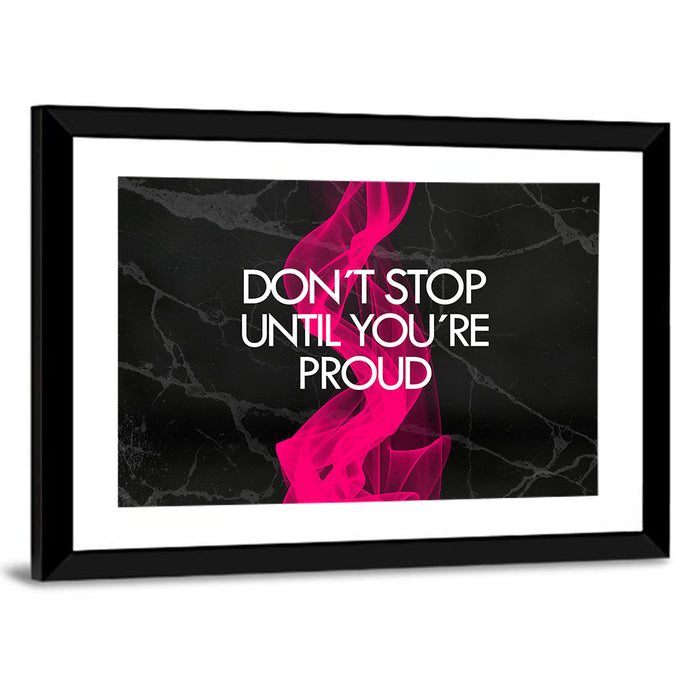 Fitness Quote on Black Marble Wall Art as a framed print