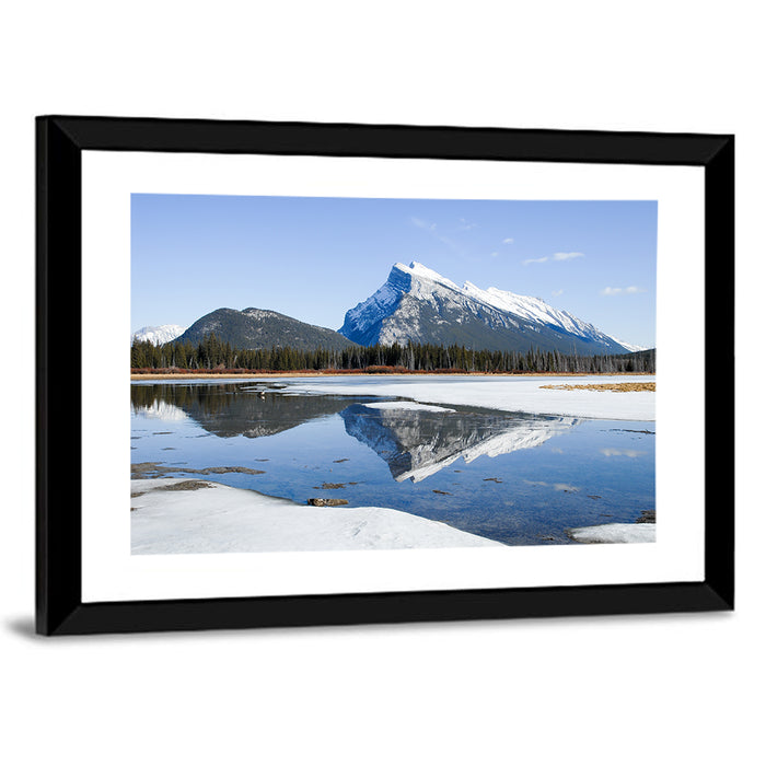 Mount Rundle Reflection at Vermilion Lakes Wall Art as a framed print