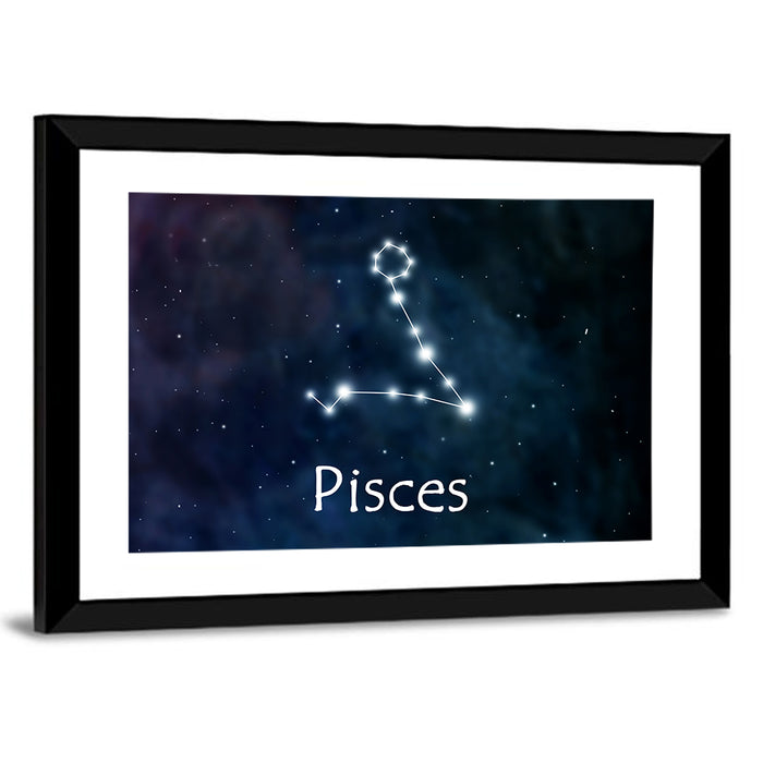 Pisces Constellation Wall Art as a framed print