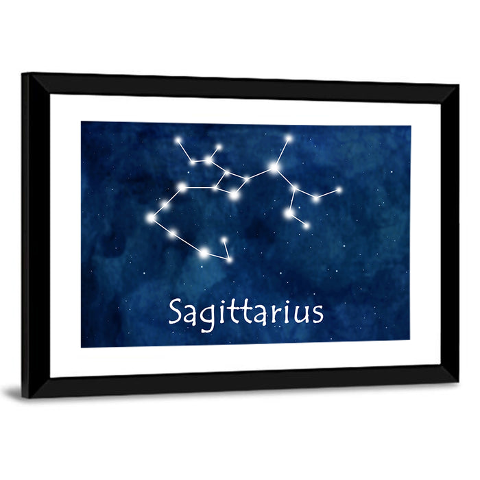Sagittarius Constellation Wall Art as a framed print