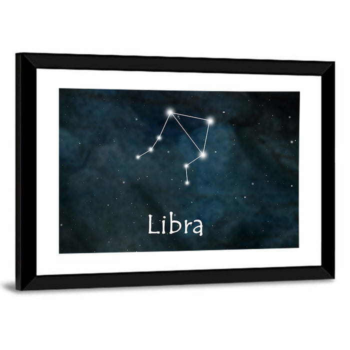 Libra Constellation Wall Art as a framed print
