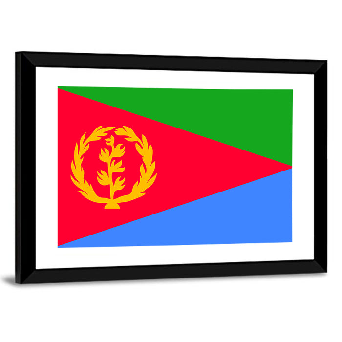 Eritrean National Flag Wall Art as a framed print