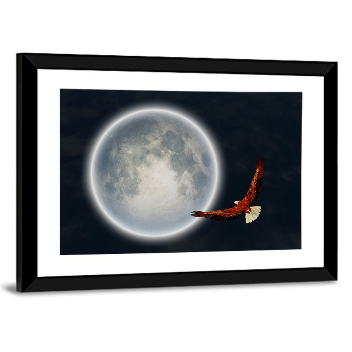 Bald Eagle Moonlight Flight Wall Art