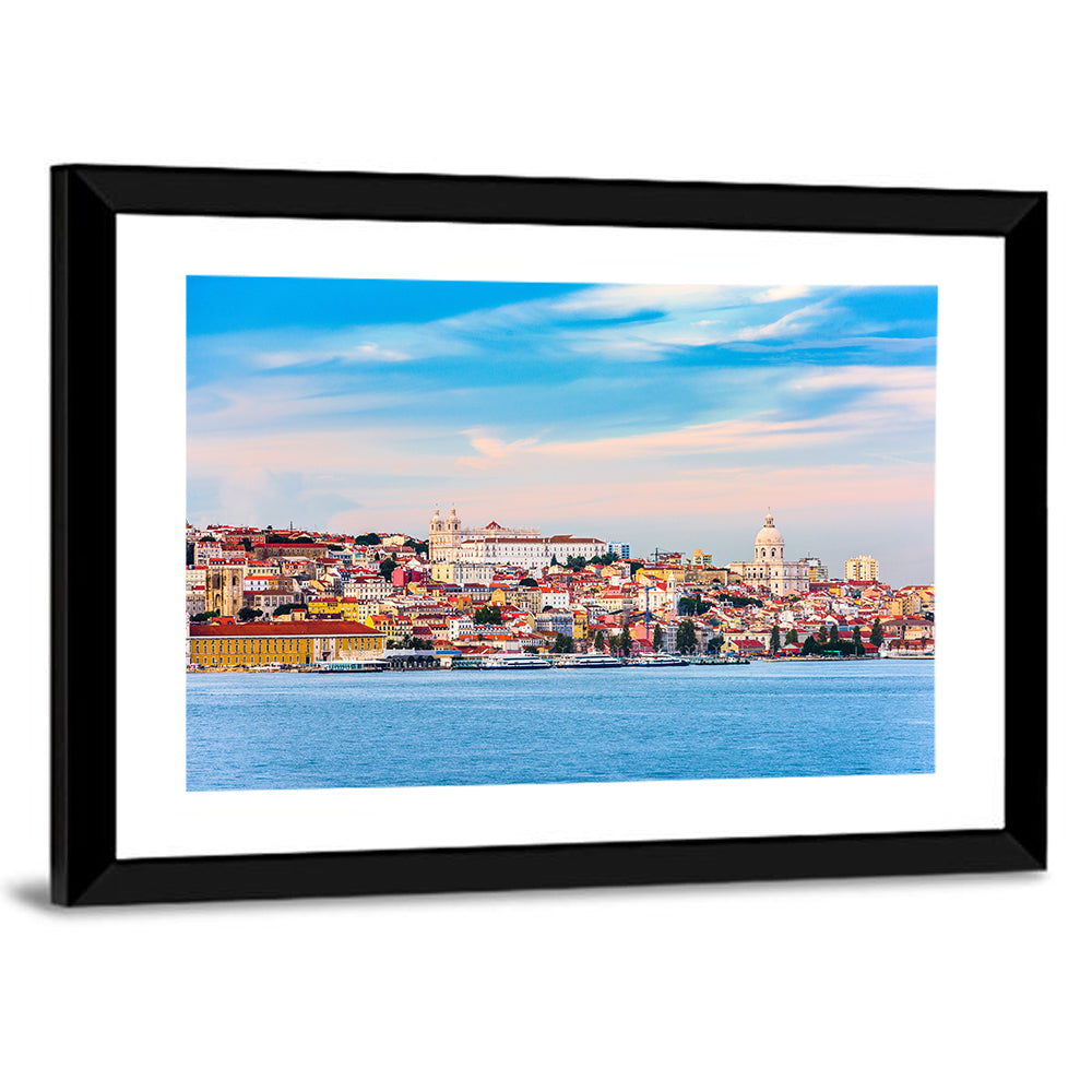 Lisbon Skyline On Tagus River Wall Art