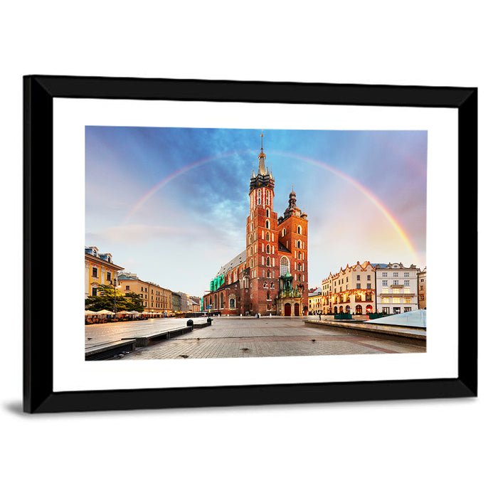 St. Mary's Basilica at Dusk, Krakow Wall Art as a framed print