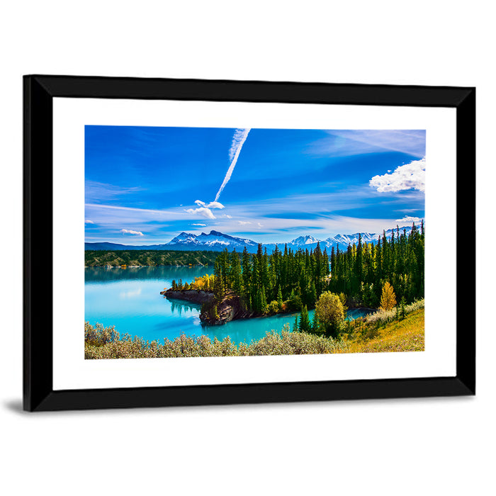 Abraham Lake Shoreline Wall Art as a framed print