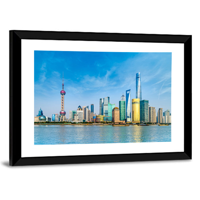 Lujiazui Skyline Shanghai Wall Art as a framed print