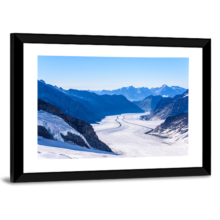 Aletsch Glacier Swiss Alps Wall Art as a framed print