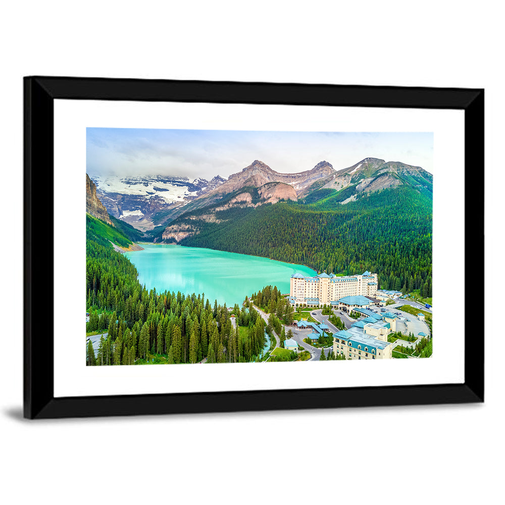 Louise Lake In Rockies Mountains Wall Art