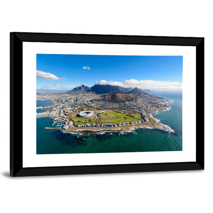Cape Town Aerial View with Table Mountain Wall Art