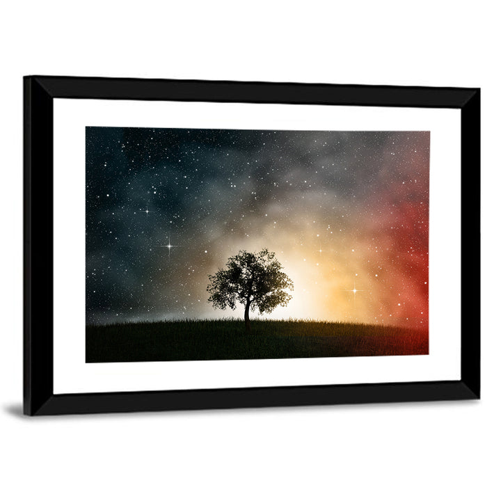 Tree Under Starry Sky Wall Art