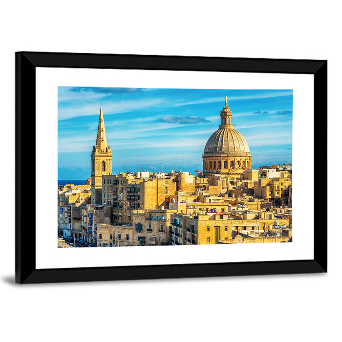 Valletta Skyline with Dome and Spire Wall Art as a framed print