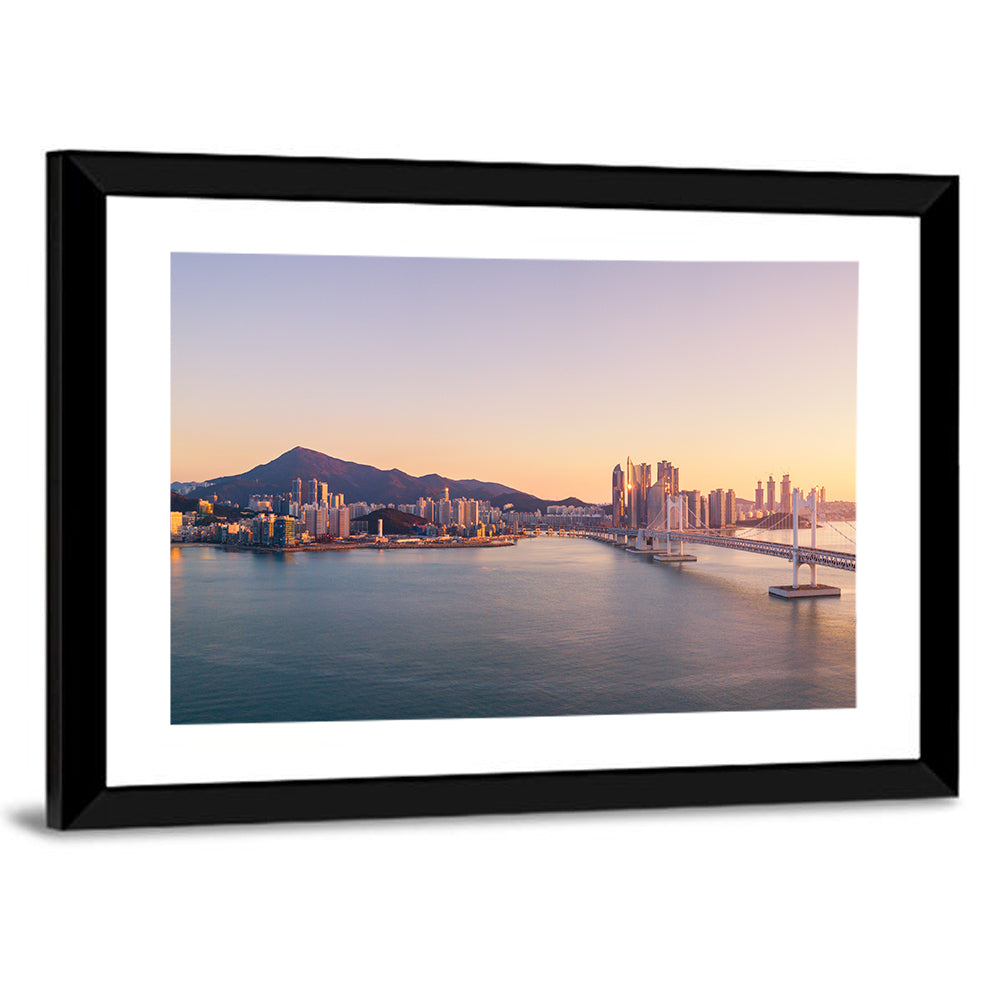 Gwangan Bridge At Sunrise Wall Art