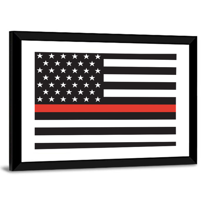 American Flag Minimalist Design Wall Art as a framed print