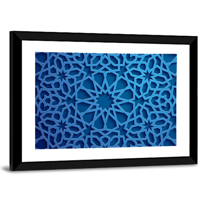 Islamic Geometric Tile Ornament Wall Art as a framed print