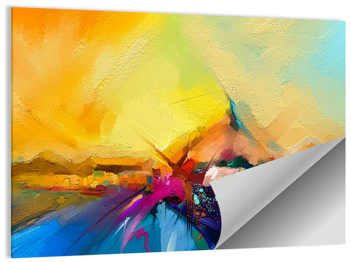 Diagonal Seascape Sunset Wall Art as a poster print