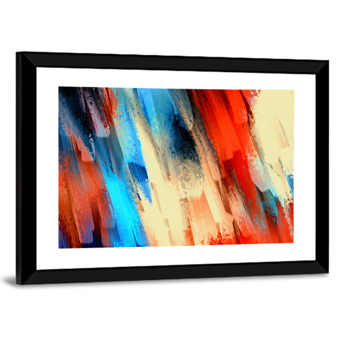 Diagonal Acrylic Brushstrokes Wall Art as a framed print