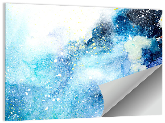 Cosmic Drips in Blue Wall Art as a poster print